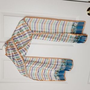 Carole Little 100% silk scarf spring Easter dainty delicate pastel